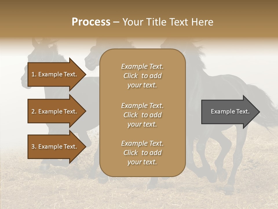Horse Racing Black Brown PowerPoint Template