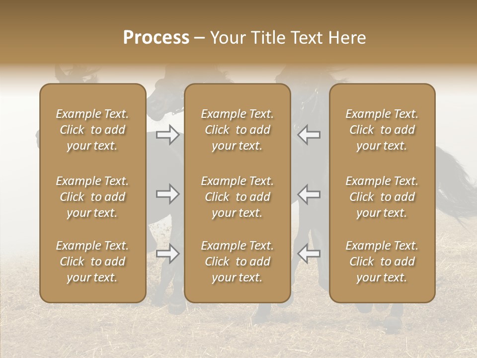 Horse Racing Black Brown PowerPoint Template