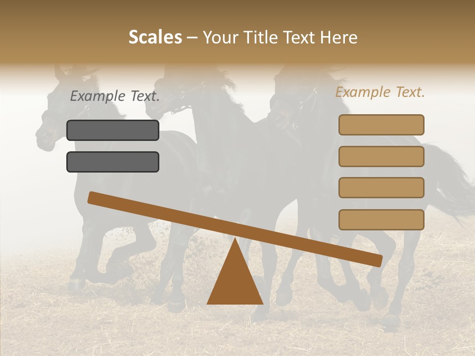 Horse Racing Black Brown PowerPoint Template