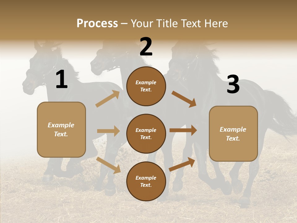 Horse Racing Black Brown PowerPoint Template