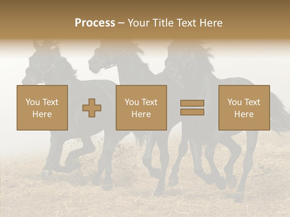 Horse Racing Black Brown PowerPoint Template