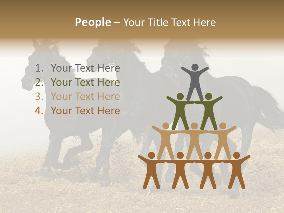 Horse Racing Black Brown PowerPoint Template