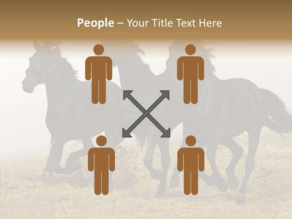 Horse Racing Black Brown PowerPoint Template