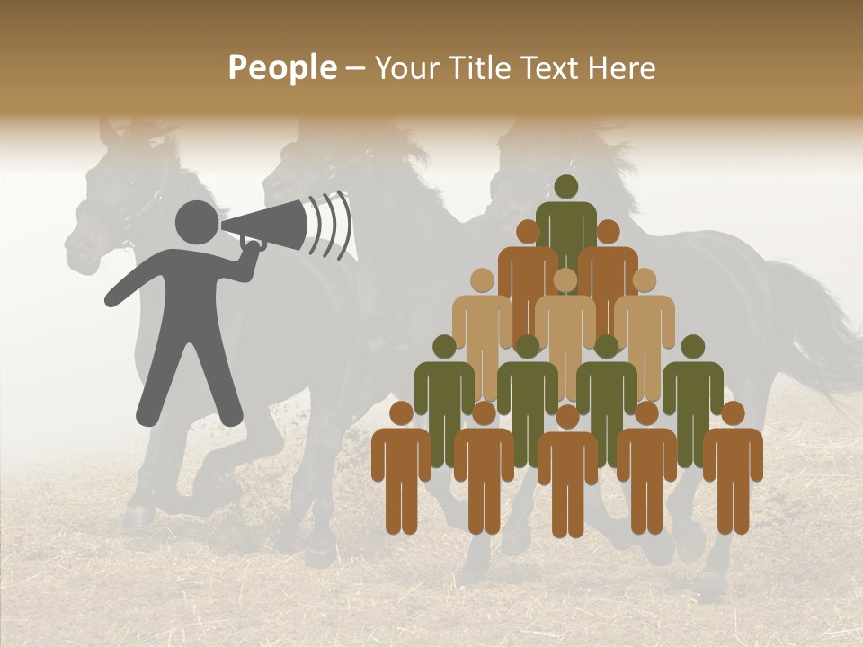 Horse Racing Black Brown PowerPoint Template