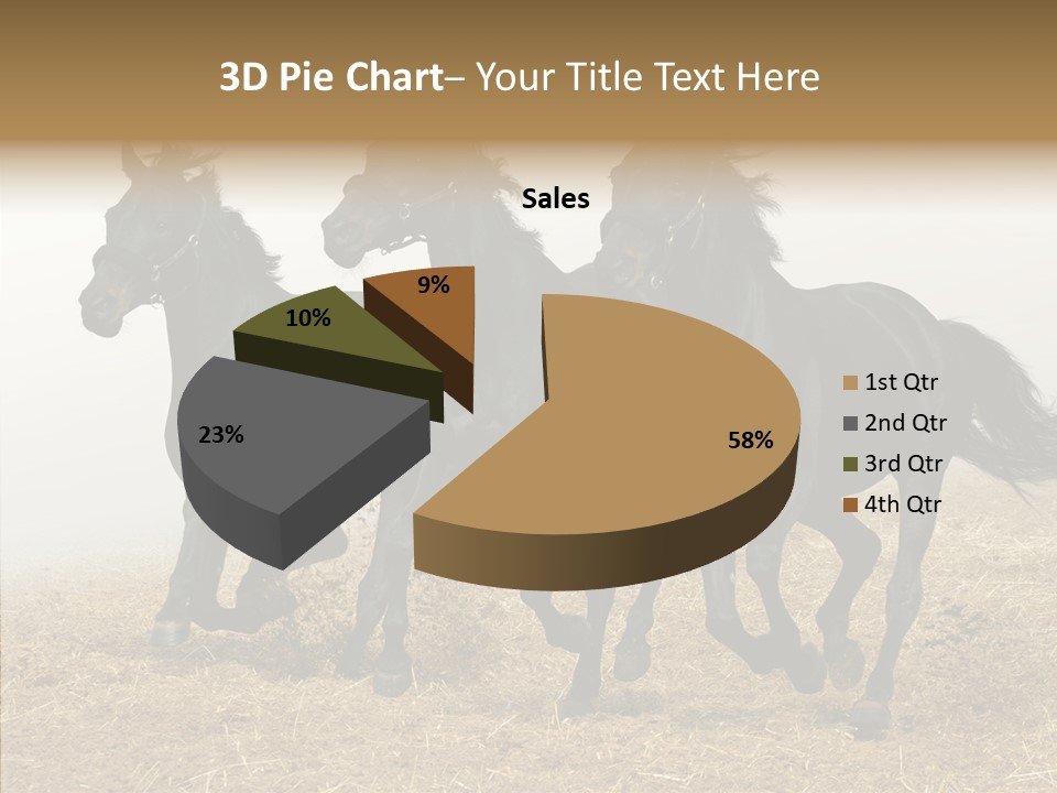 Horse Racing Black Brown PowerPoint Template