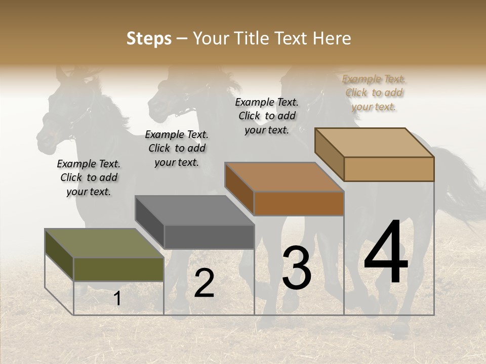Horse Racing Black Brown PowerPoint Template