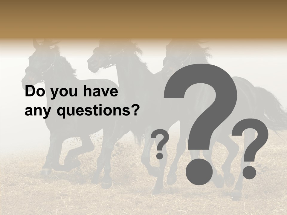 Horse Racing Black Brown PowerPoint Template