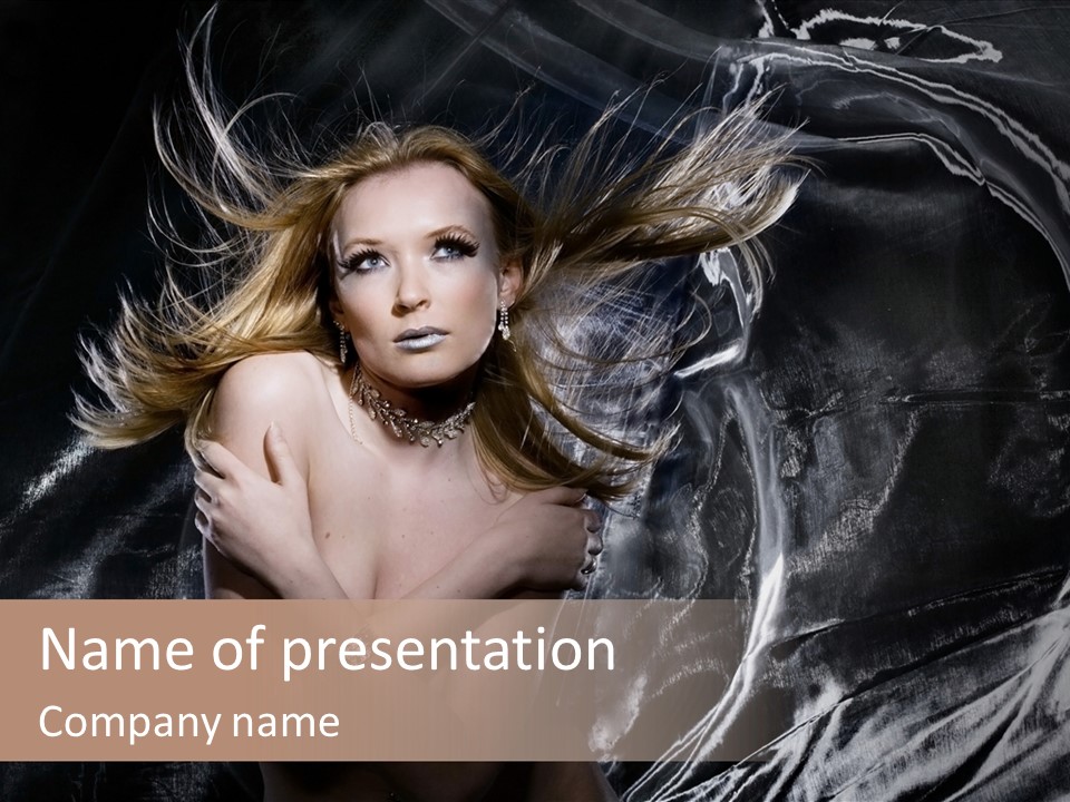 Erotic Silver Young PowerPoint Template