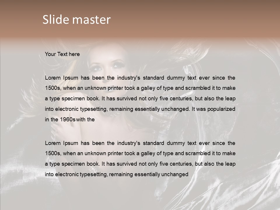 Erotic Silver Young PowerPoint Template