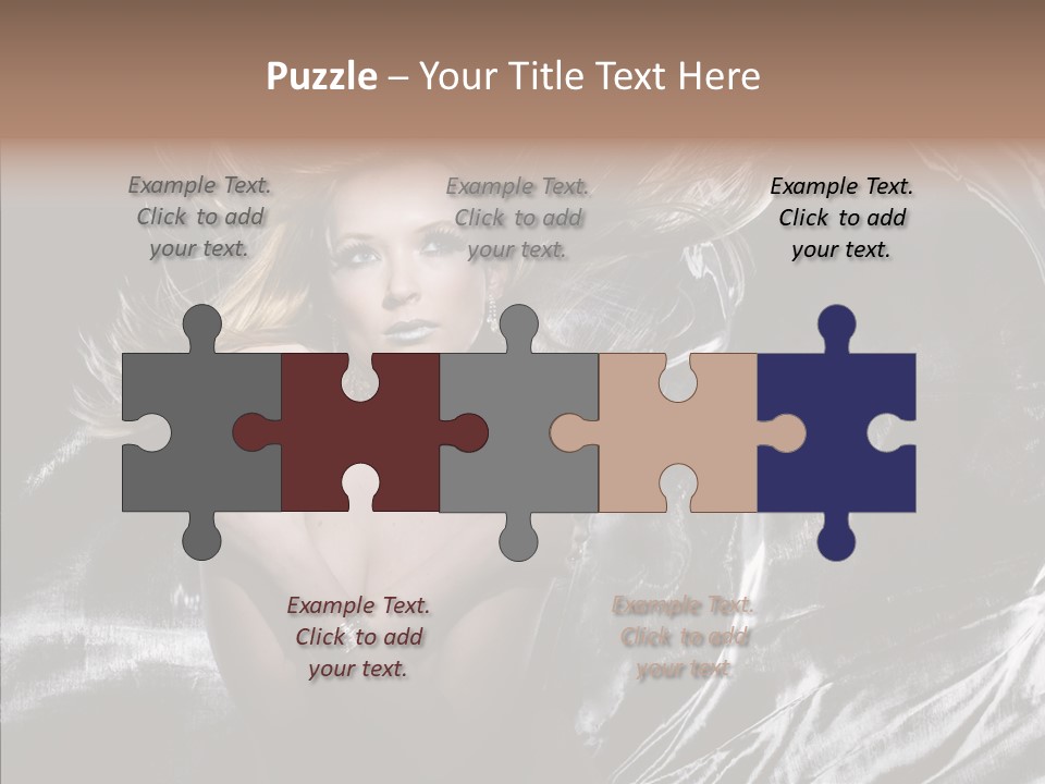 Erotic Silver Young PowerPoint Template