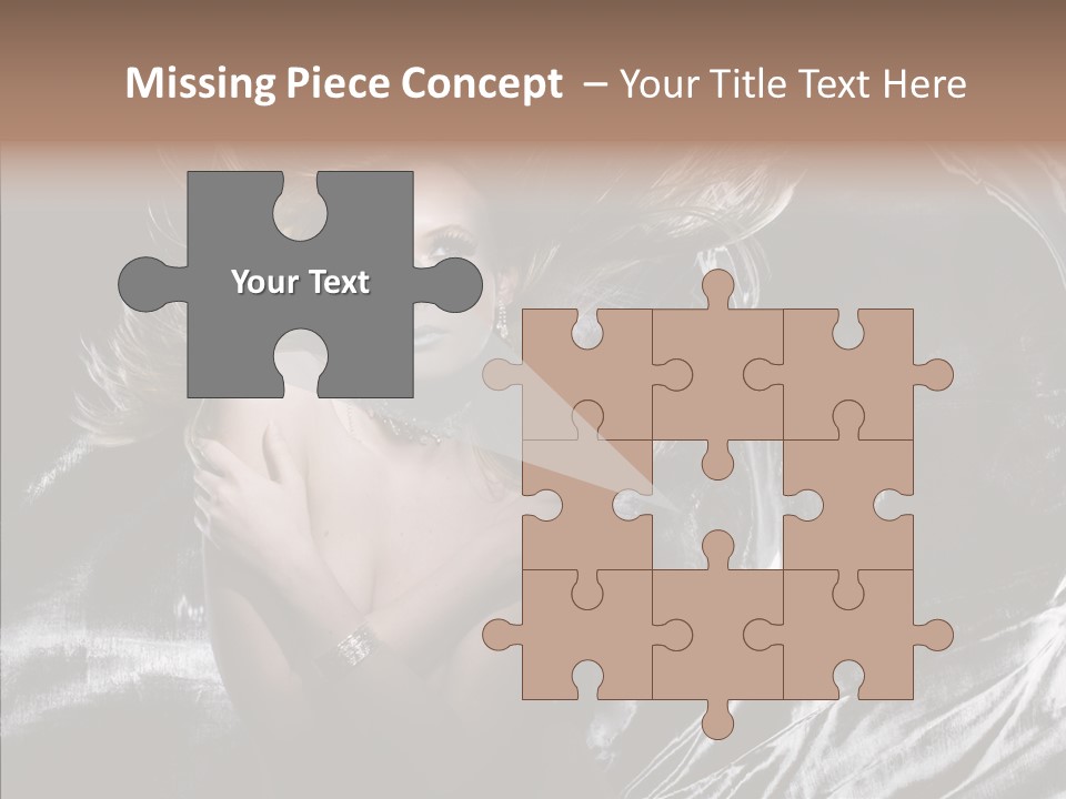 Erotic Silver Young PowerPoint Template