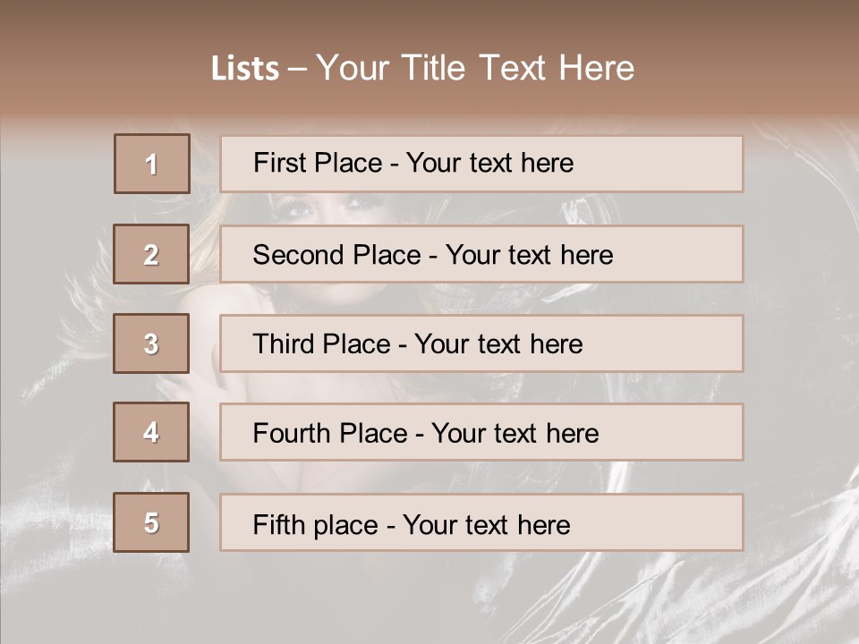 Erotic Silver Young PowerPoint Template