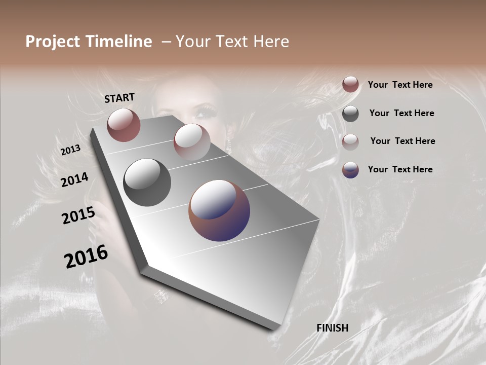 Erotic Silver Young PowerPoint Template