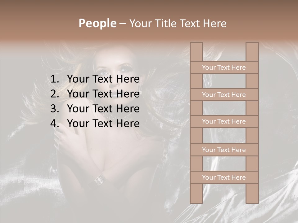 Erotic Silver Young PowerPoint Template