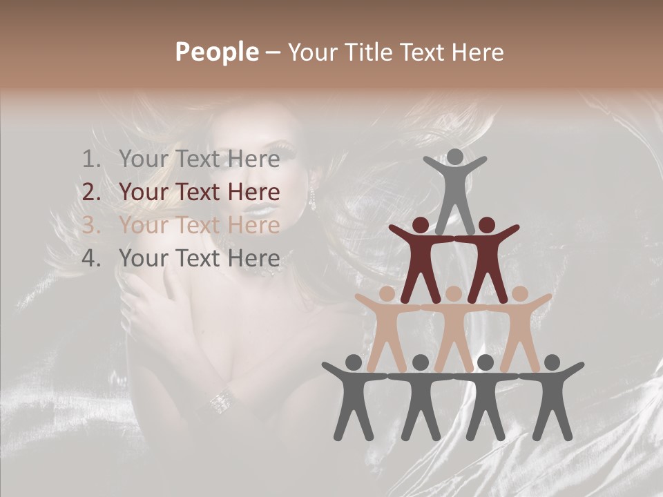 Erotic Silver Young PowerPoint Template