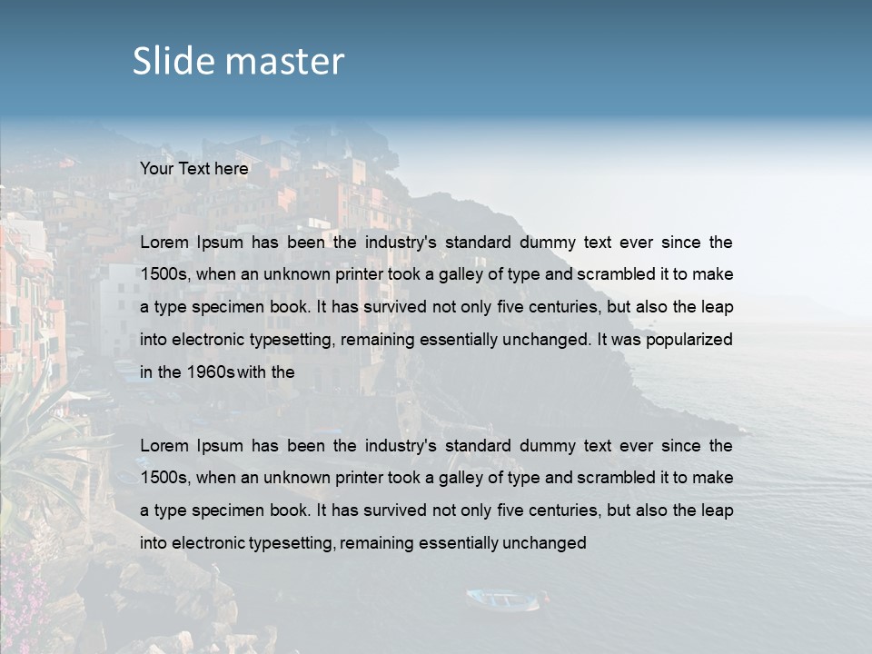 Europe Ship Water PowerPoint Template