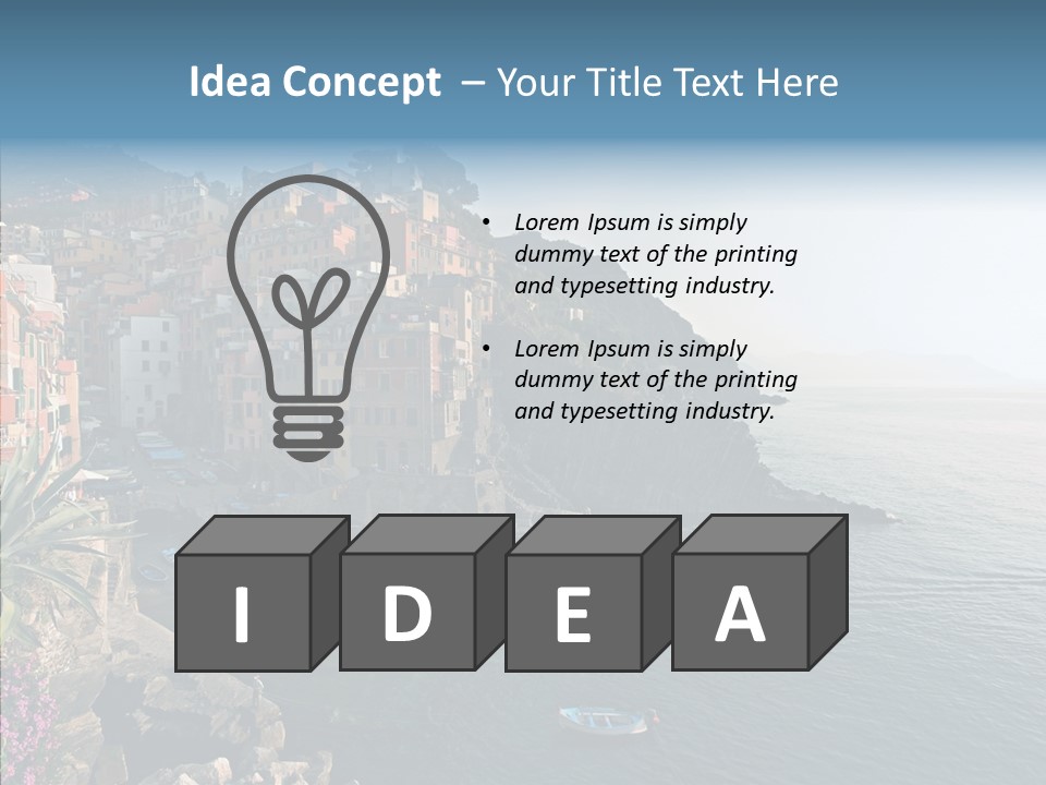 Europe Ship Water PowerPoint Template