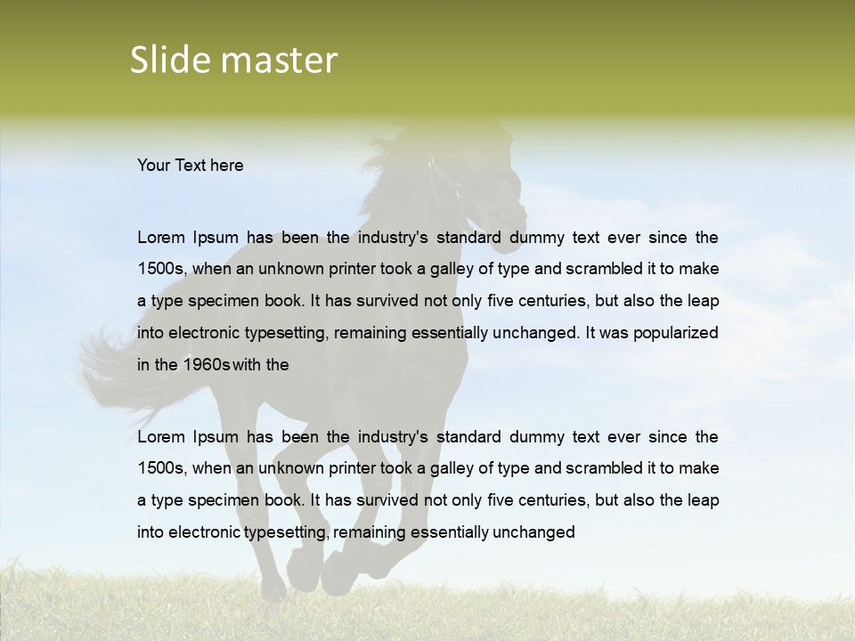 Sky Horse-Racing Stirrup PowerPoint Template