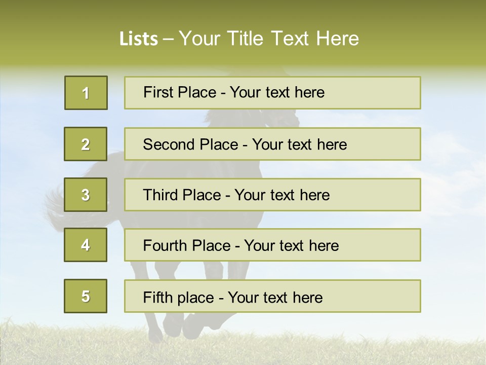 Sky Horse-Racing Stirrup PowerPoint Template
