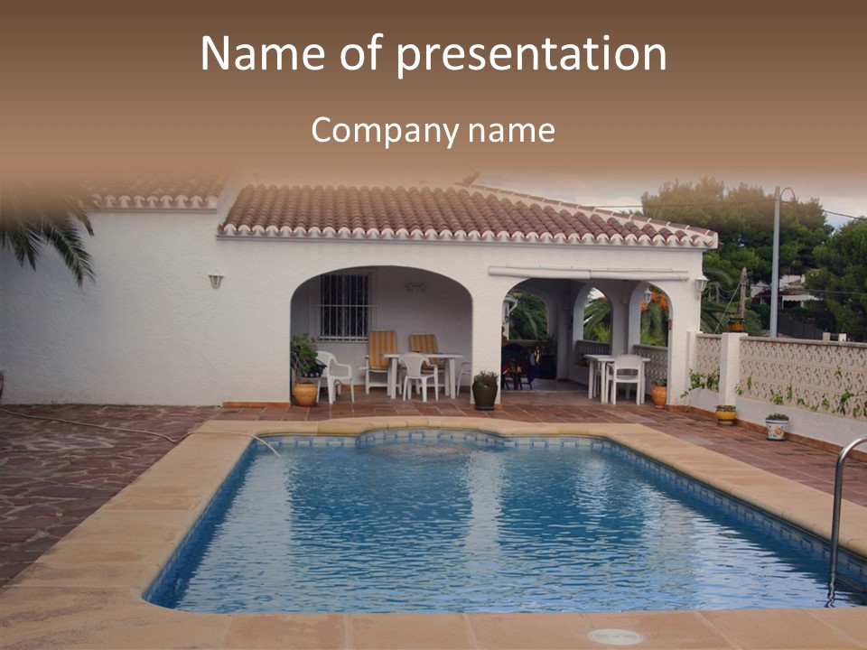 Swimming European Balcony PowerPoint Template