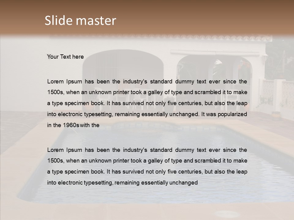 Swimming European Balcony PowerPoint Template