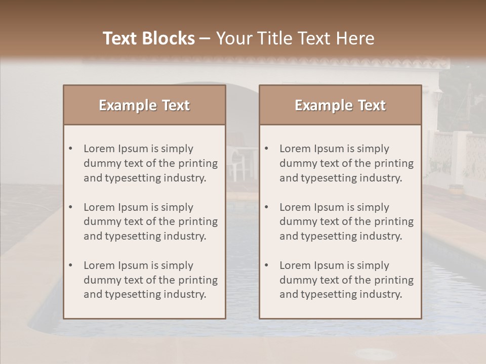 Swimming European Balcony PowerPoint Template