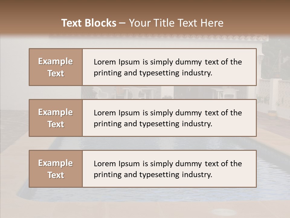 Swimming European Balcony PowerPoint Template