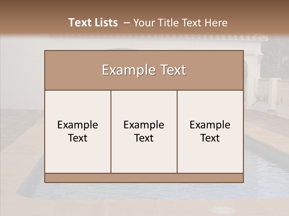 Swimming European Balcony PowerPoint Template