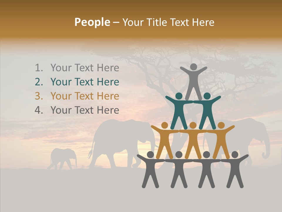 Black Orange Herd PowerPoint Template