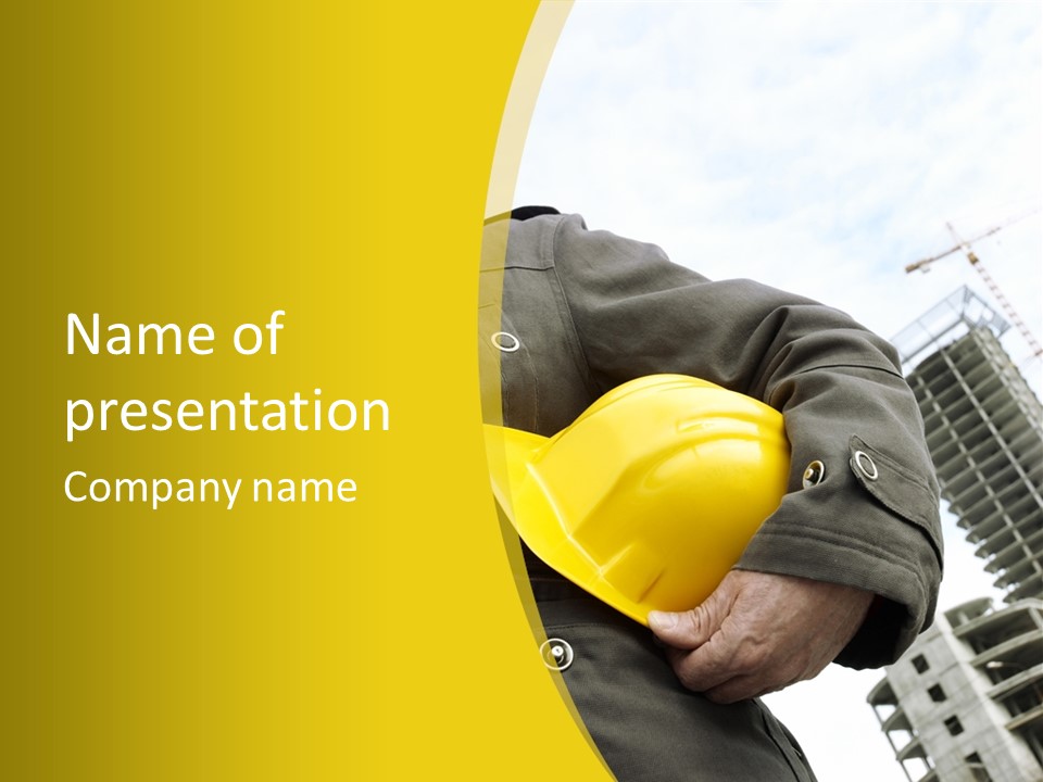 Person Hardhat Site PowerPoint Template