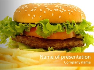 Healthy Hamburger French PowerPoint Template