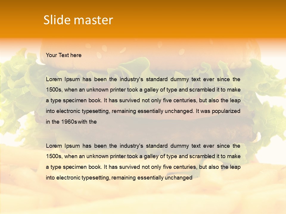 Healthy Hamburger French PowerPoint Template