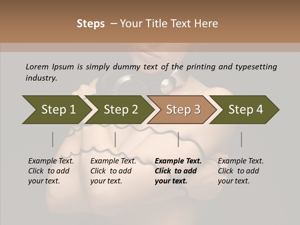 Curl Earphone Gadget PowerPoint Template