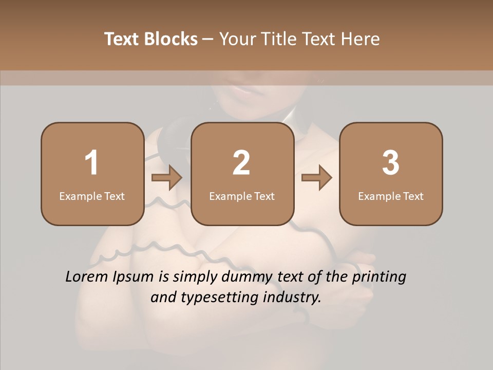 Curl Earphone Gadget PowerPoint Template