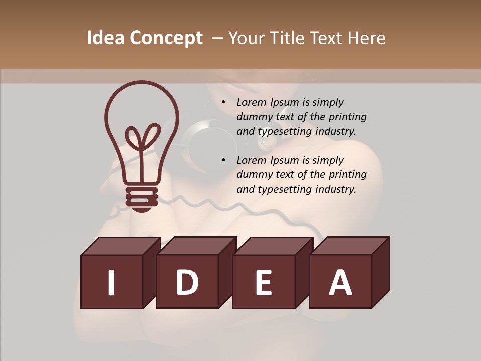 Curl Earphone Gadget PowerPoint Template