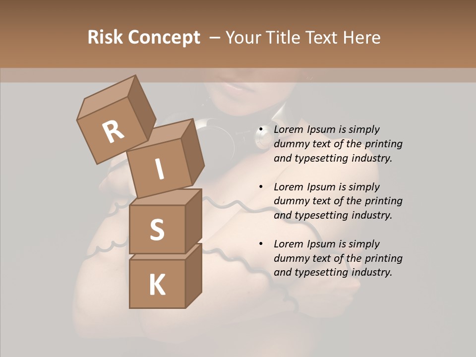 Curl Earphone Gadget PowerPoint Template