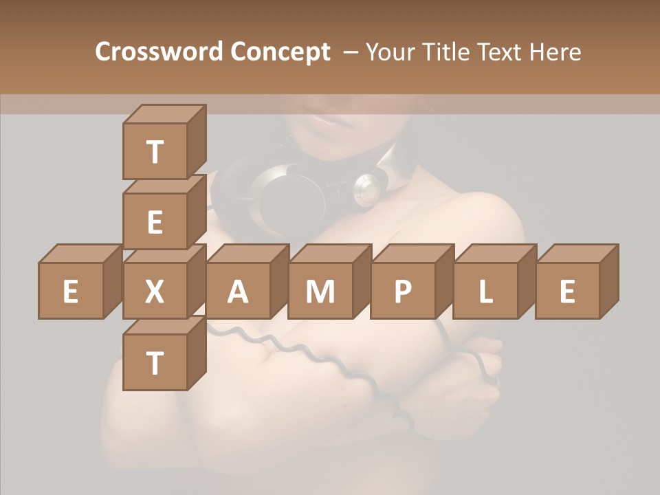 Curl Earphone Gadget PowerPoint Template