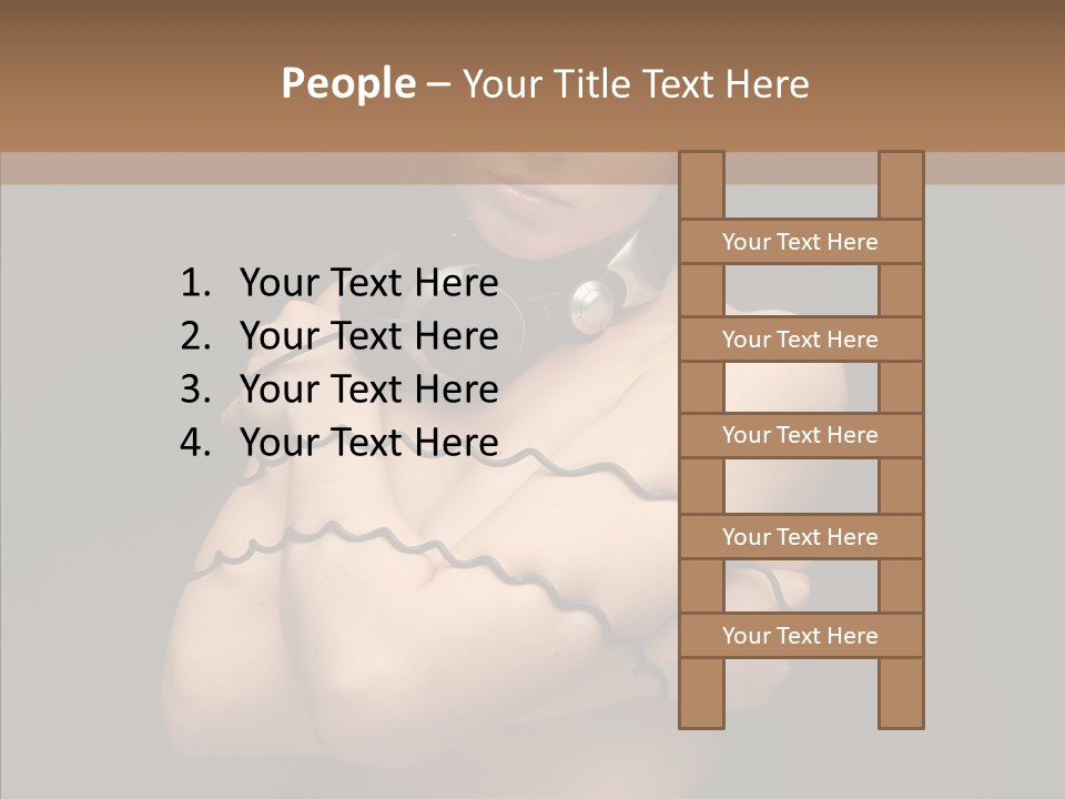 Curl Earphone Gadget PowerPoint Template