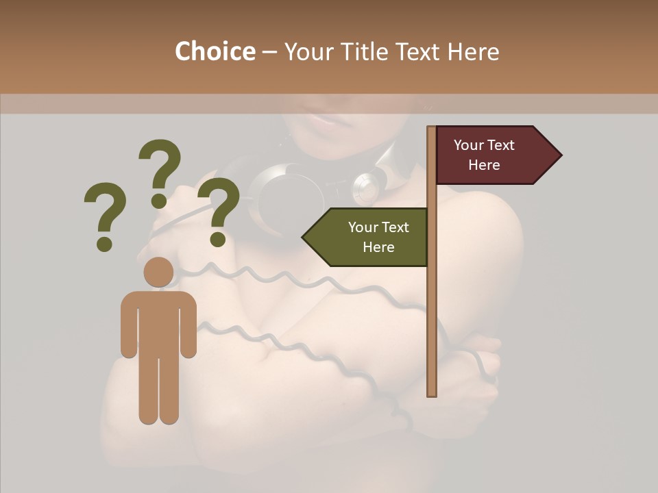 Curl Earphone Gadget PowerPoint Template