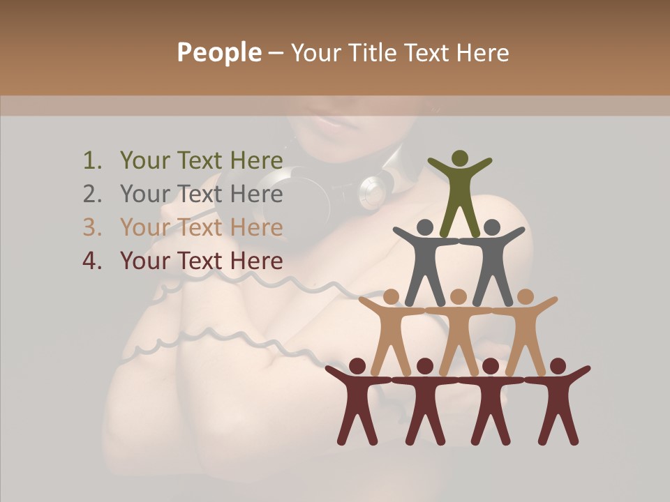 Curl Earphone Gadget PowerPoint Template