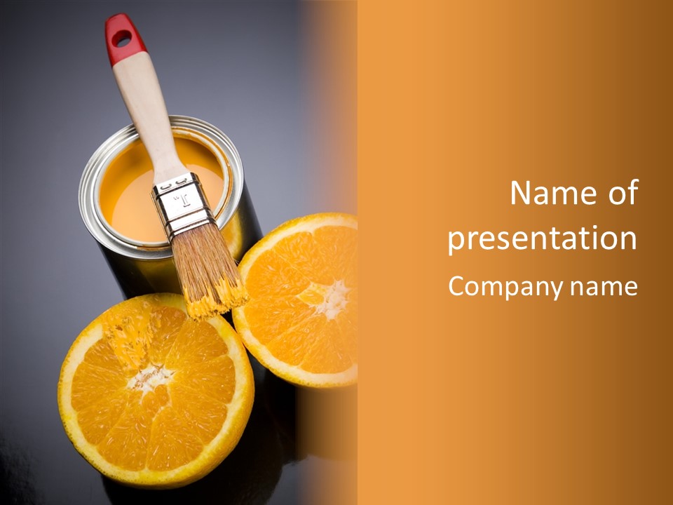 Orange Strength Paint PowerPoint Template