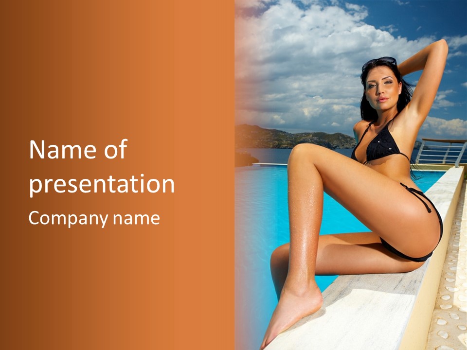 Care Sitting Pool PowerPoint Template