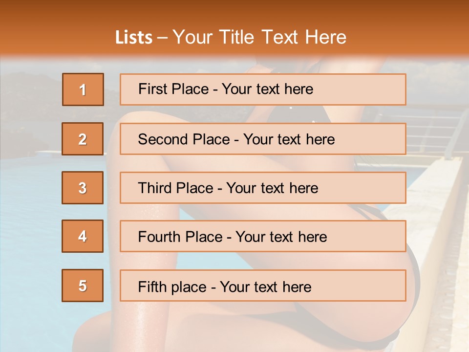 Care Sitting Pool PowerPoint Template