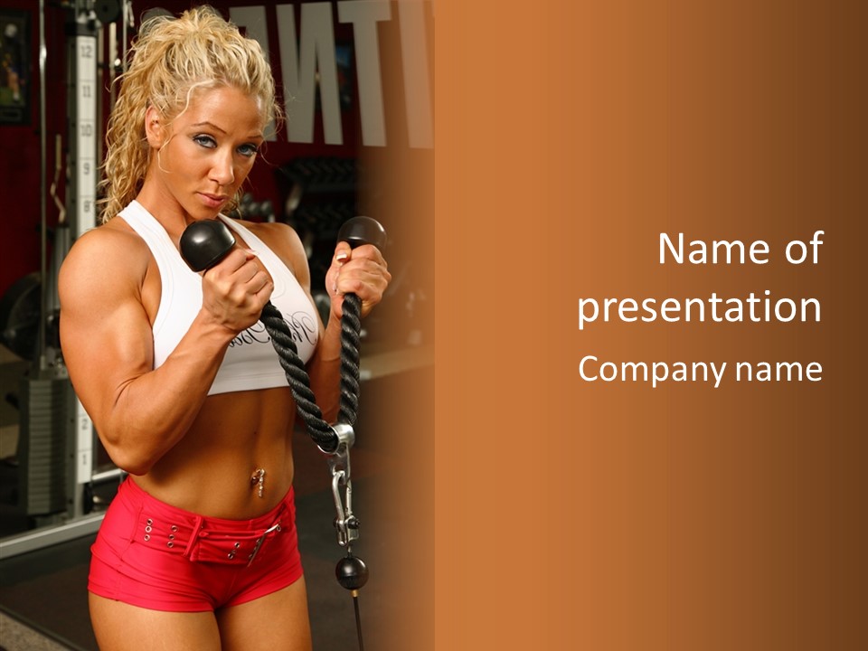 Buffed Gym Machines PowerPoint Template