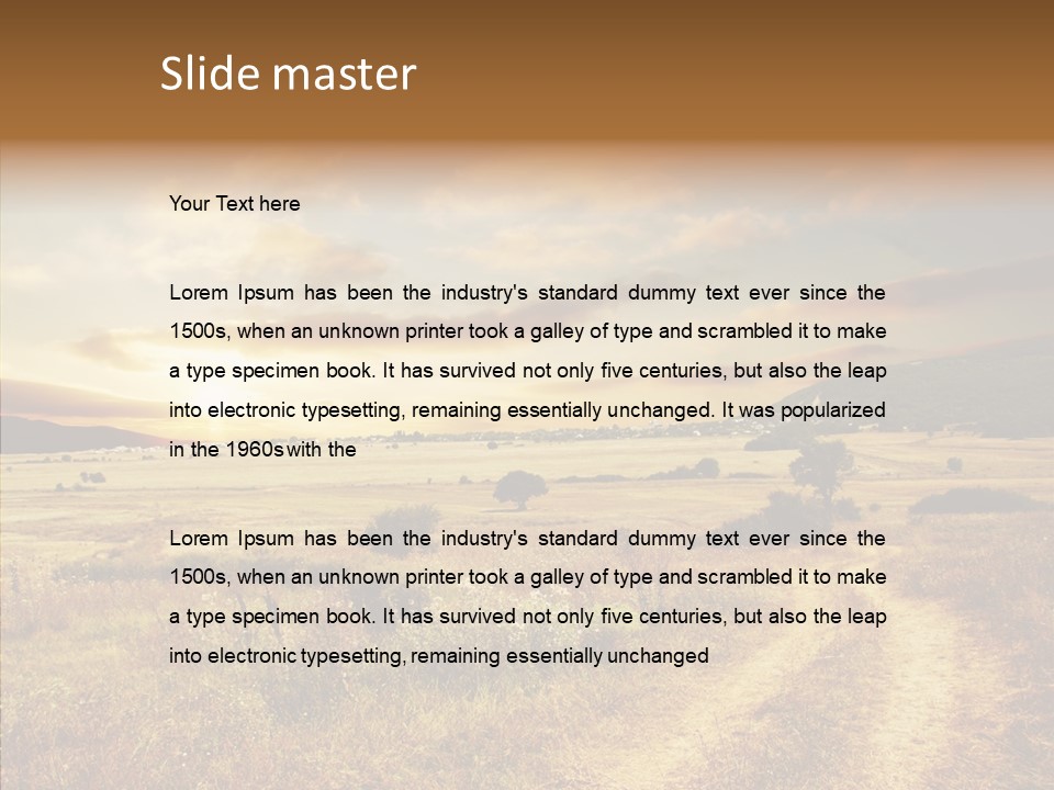 Meadow Landscapes Evening PowerPoint Template