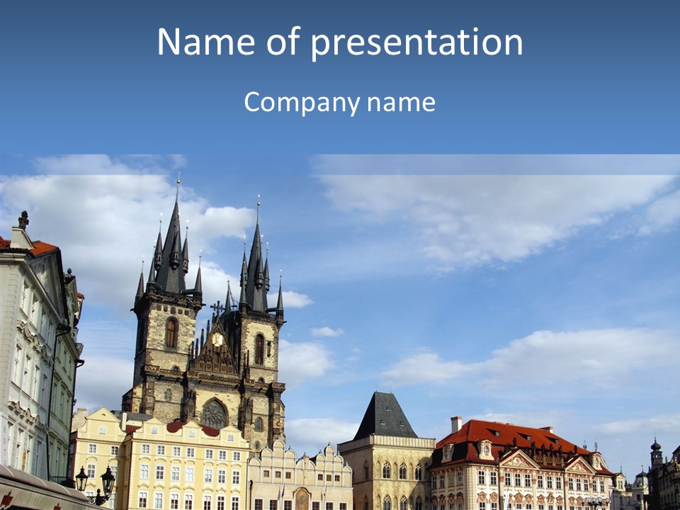 A Large Building With A Clock Tower In The Middle Of It PowerPoint Template