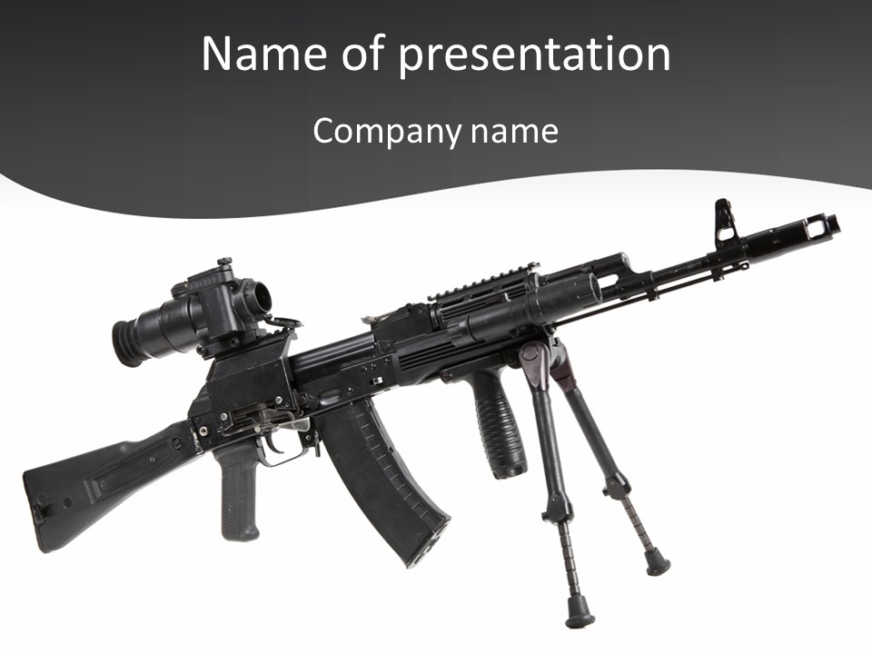 Submachine Rifle Bullet PowerPoint Template