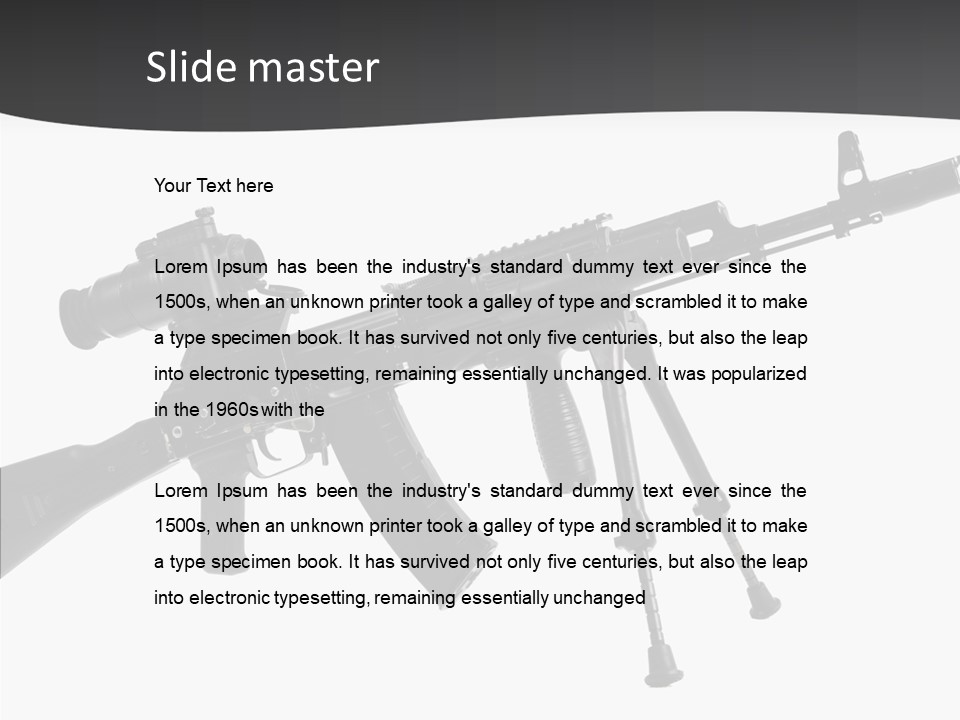 Submachine Rifle Bullet PowerPoint Template