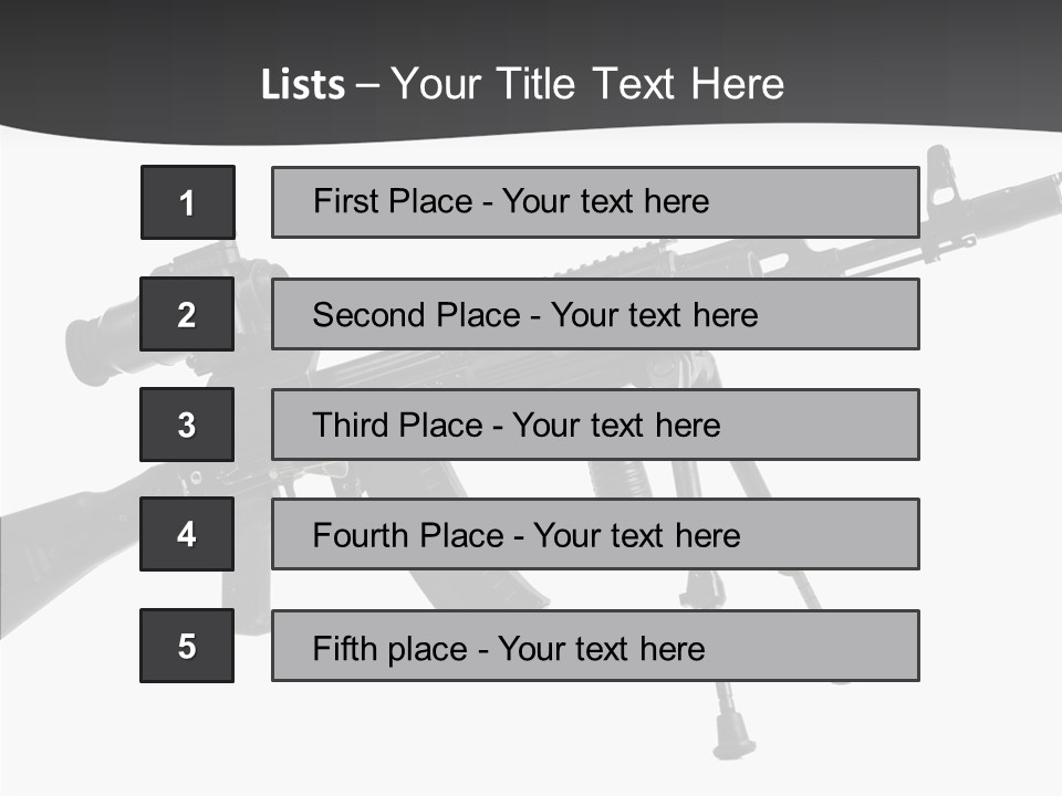 Submachine Rifle Bullet PowerPoint Template