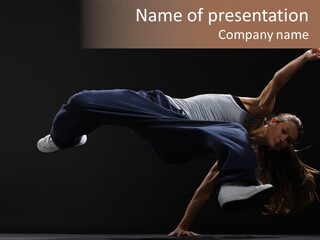 Girl Teenager Freestyle PowerPoint Template